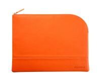 Rhodiarama pochette zippée en simili cuir - taille L (21x28 cm) - Tangerine