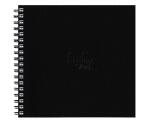 Rhodia Touch Watercolor Book, papier 100% coton grain satiné 300g - 21x21 cm, 40 pages - Noir