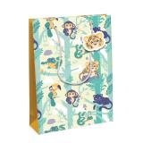 Jungle, kraft blanc, sac large 26,5x14x33 cm - Multicolore