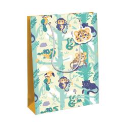 Jungle, kraft blanc, sac large 26,5x14x33 cm - Multicolore
