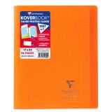 Cahier piqué Koverbook 17x22cm 96 pages grands carreaux couverture polypropylène transparent