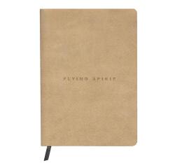 Carnet brochure cousue Flying Spirit A5 180 pages ligné couverture cuir vieilli papier ivoire 90g - Beige