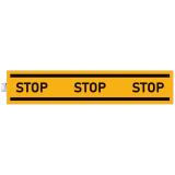 Panneau PVC adhésif antidérapant Obligation stop 100 cm - Jaune