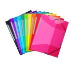 Chemise 3 rabats à élastiques polypropylène 5/10e IDERAMA PP - A4 - Couleurs assorties