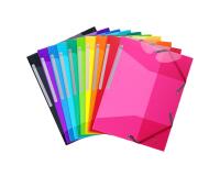 Carpeta con gomas 3 solapas Iderama® PP Polipropileno semi-translucido y glossy - Colores surtidos