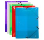 Chemise à élastique 3 rabats Polypropylène 7/10e Crystal Colours - A3 - Couleurs assorties