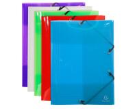 Carpeta Exacompta con gomas 3 solapas Polipropileno 5/10º Crystal Colours - A3 - Colores surtidos