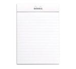 Bloc agrafé Rhodia N°13 10,5x14,8 cm 80 feuillets ligné 80g - Blanc