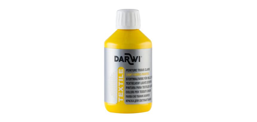 DARWI Flacon de 250 ml de Peinture Textile Opaque - Jaune or