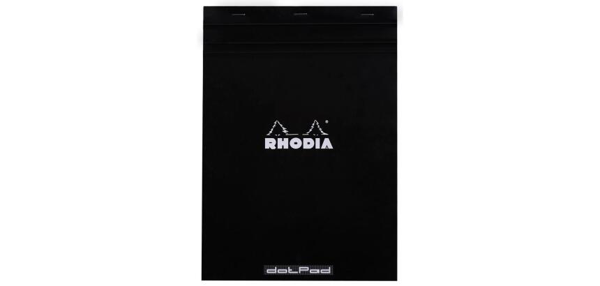 dotPad - bloc agrafé Rhodia N°18 21x29,7 cm dot 80 feuillets 80g - Noir