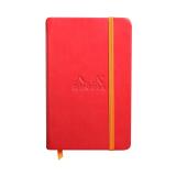 Rhodiarama carnet rigide A6 96 feuilles unies papier ivoire 90 g fermeture élastique. - Coquelicot