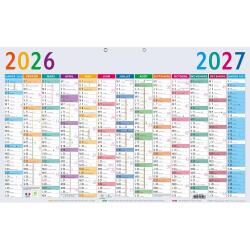 Calendrier Multicolore 13 mois 65 x 40,5 cm Annuel 2026 - Multicolore