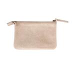 PLUME Petite Pochette 2 compartiments en Daim irisé 13x9cm - Or
