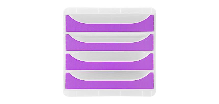 Módulo individual BIG-BOX para documentos A4 + con 4 cajones, ultra-rígido y con stop de seguridad y con stop de seguridad - CHROMA LINE (translucido)