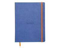 Rhodiarama carnet souple 19x25 cm 160 pages ligné papier ivoire 90g fermeture élastique - Saphir