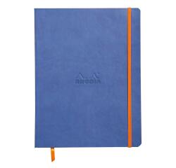 Rhodiarama carnet souple 19 x 25 cm 160 pages ligné papier ivoire 90g fermeture élastique
