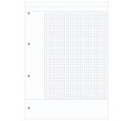 Bloc de cours CORNELL encollé grand côté A4 200 pages perforées 4 trous Cornell petits carreaux - Prune