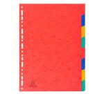 Intercalaires carte lustrée 225g 8 positions - A4 - Couleurs assorties