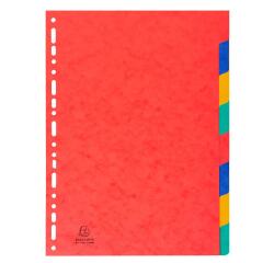 Intercalaires carte lustrée 225g 8 positions - A4 - Couleurs assorties