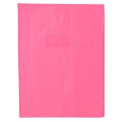 Protège-cahiers grain losange PVC 18/100ème avec porte-étiquette 24x32 cm