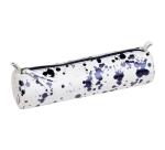 COSMICUIR CUIR Lisse Trousse ronde Ø5,5x22 cm Bleu foncé