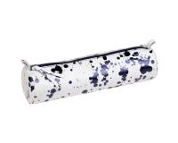 COSMICUIR CUIR Lisse Trousse ronde Ø5,5x22 cm Bleu foncé