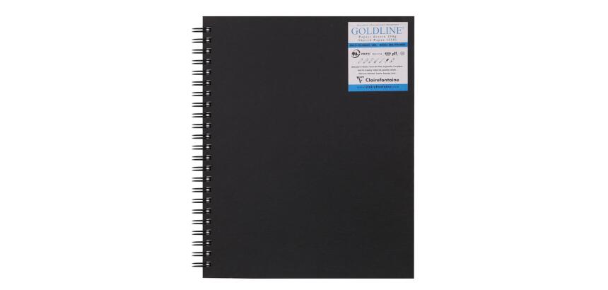 Goldline carnet spiralé 40F 22,9x30,5cm 250g - Noir