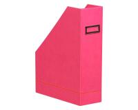 Rhodiarama porte-revues simili cuir italien 10x25x31 cm - Framboise