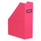 Rhodiarama porte-revues simili cuir italien 10x25x31 cm - Framboise