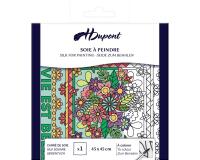 CARRÉ 100% soie - 45x45cm La vie en fleurs - Blanc