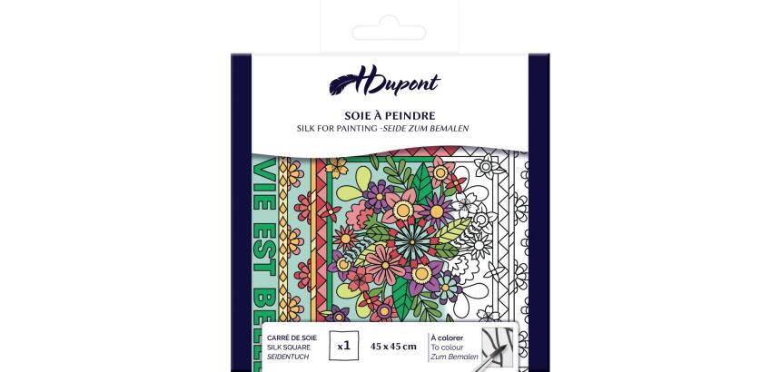 CARRÉ 100% soie - 45x45cm La vie en fleurs - Blanc