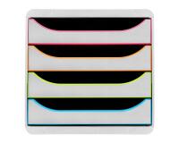Module de classement Big Box 4 tiroirs Black Office - Blanc/arlequin
