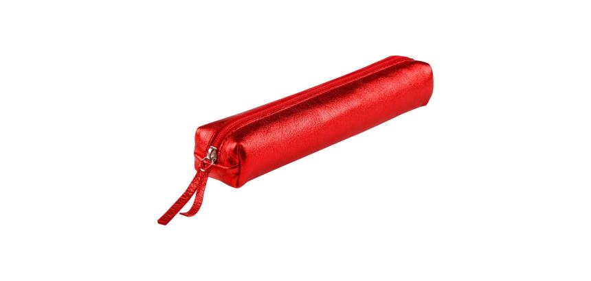 Cuirise Slim Leather Pencil Case 19.5x2.5x4cm - Red
