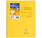 Cahier Travaux Pratiques piqué Koverbook 24x32cm 64 pages grands carreaux + uni 90 g couverture polypropylène transparent - Assortis