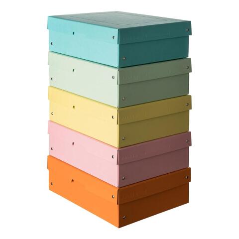 Caja de almacenamiento PureBox Pastel de Exacompta A4 24 x 32 x 10 cm de alto Colores surtidos pasteles