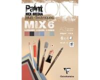 PaintON MIX6 bloc collé 24F A3 250g assorti 6x4F
