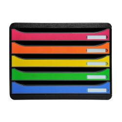 Schubladenbox Big Box Plus Horizon, Querformat, 5 offene Schubladen, Iderama - Regenbogen