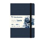 Alpha Lavis carnet cousu 40F A6 300g - Bleu