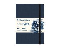 Alpha Lavis carnet cousu 40F A6 300g - Bleu