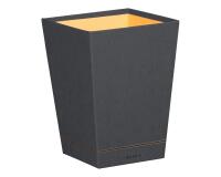 Rhodiarama corbeille à papier simili cuir italien 27x27x32 cm - Titane