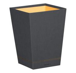 Rhodiarama corbeille à papier simili cuir italien 27x27x32 cm - Titane