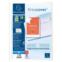 Kreacover® Personaliseerbare showalbums harde PP met vaste rug - 10 tassen - 20 zichten - A4 - Wit