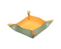 Rhodiarama vide-poche réversible simili cuir italien 12x12x4,5 cm - Céladon