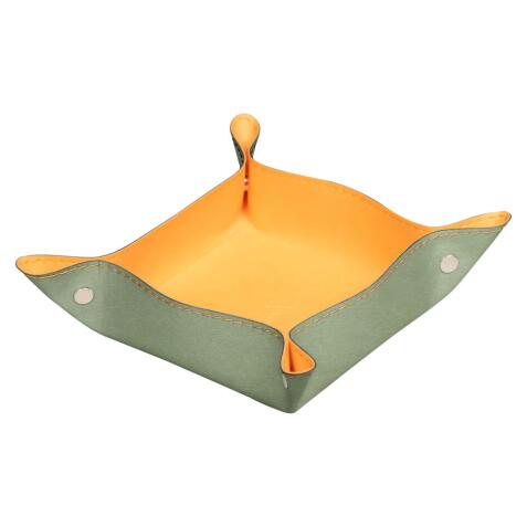 Rhodiarama vide-poche réversible simili cuir italien 12x12x4,5 cm - Céladon