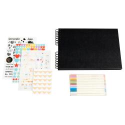 Kit de scrapbooking album 70 pages noires Scrap-Addict : Complet - Noir