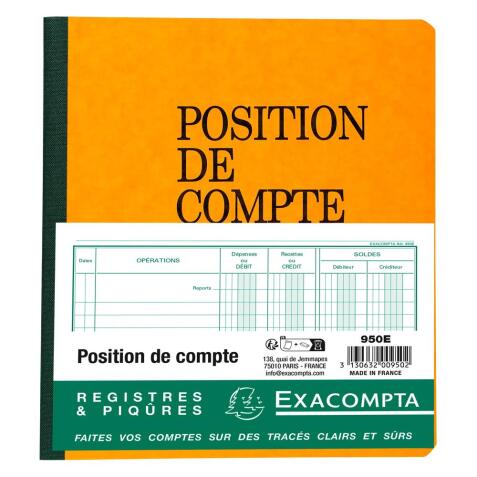 PIQ. POSITION DE COMPTE 21/19 80 PAGES - Farben sortiert