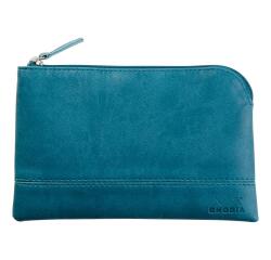 Rhodiarama pochette zippée en simili cuir - taille S (11x17 cm) - Paon