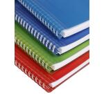 Cahier de textes reliure intégrale Koverbook 17x22cm 148 pages grands carreaux couverture polypropylène transparent - Assortis