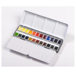Aquarelle Boite Métal + 24 demi-godets