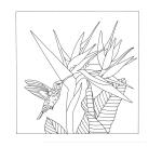 Coussin 100% soie - 40x40cm Colibri - Blanc